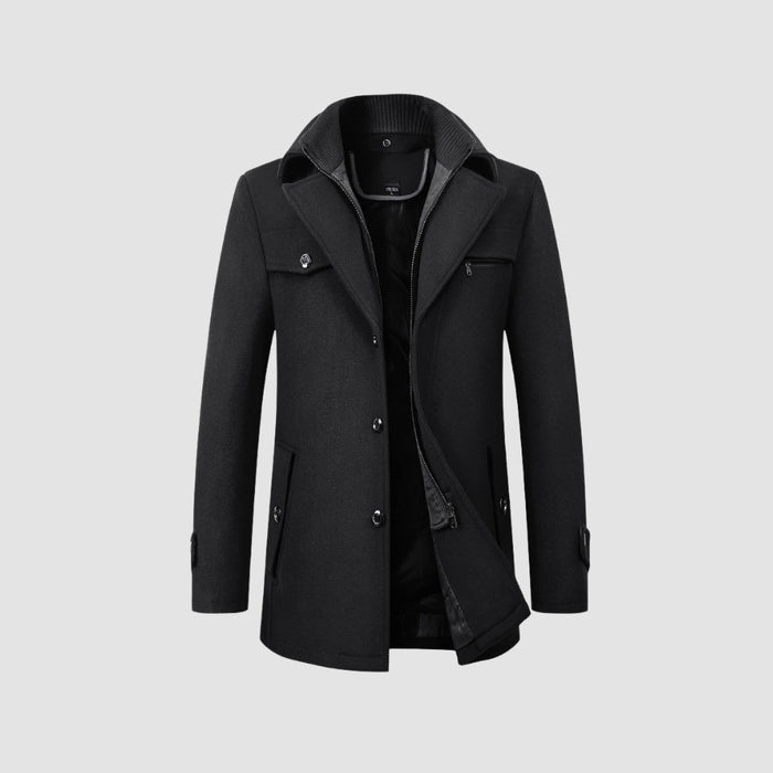 Old Money Mid-Length Woolen Coat Business Casual Style