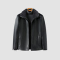 Old Money Thickened Fur Collar Leather Jacket