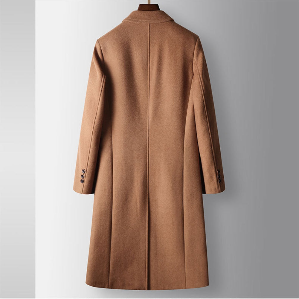 Old Money Double-Breasted Wool Windbreaker Coat
