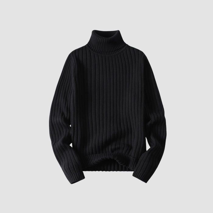Old Money Twisted Turtleneck Knit Sweater