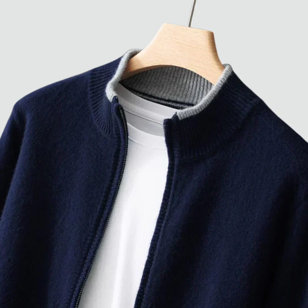 Old Money Pure Cashmere Zip Cardigan