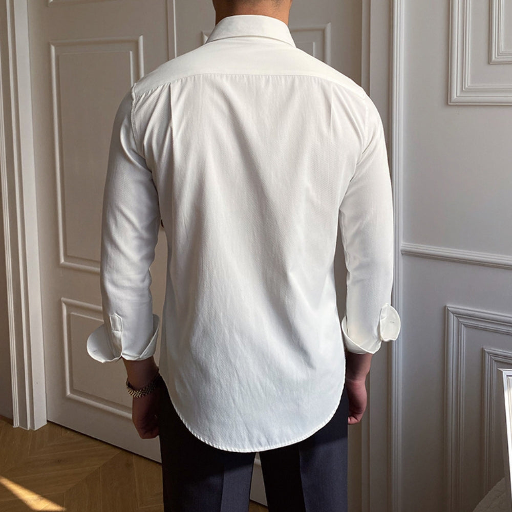 Old Money Large Pointed Casual Slim-Fit Shirt