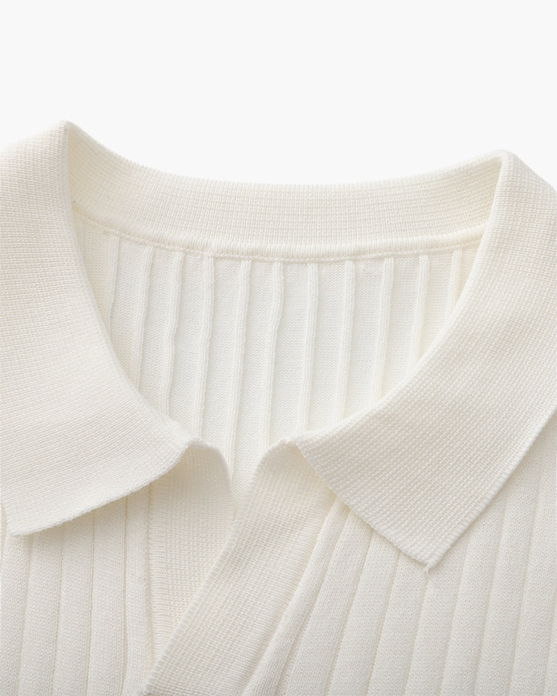 Premium Ribbed Knit Polo