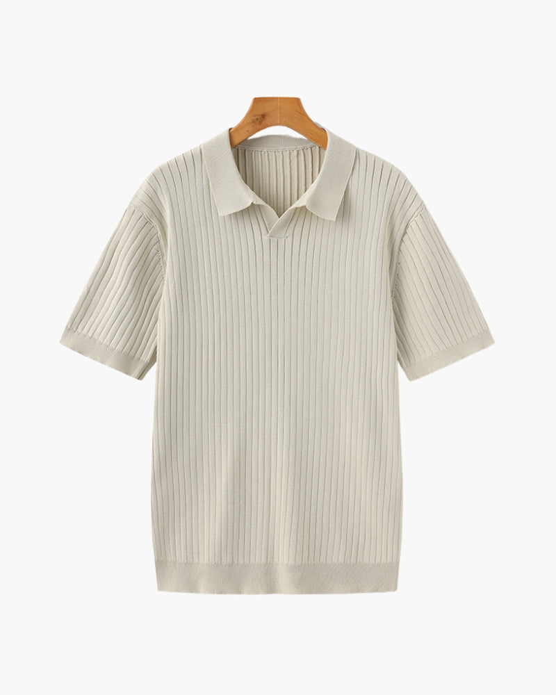 Premium Ribbed Knit Polo