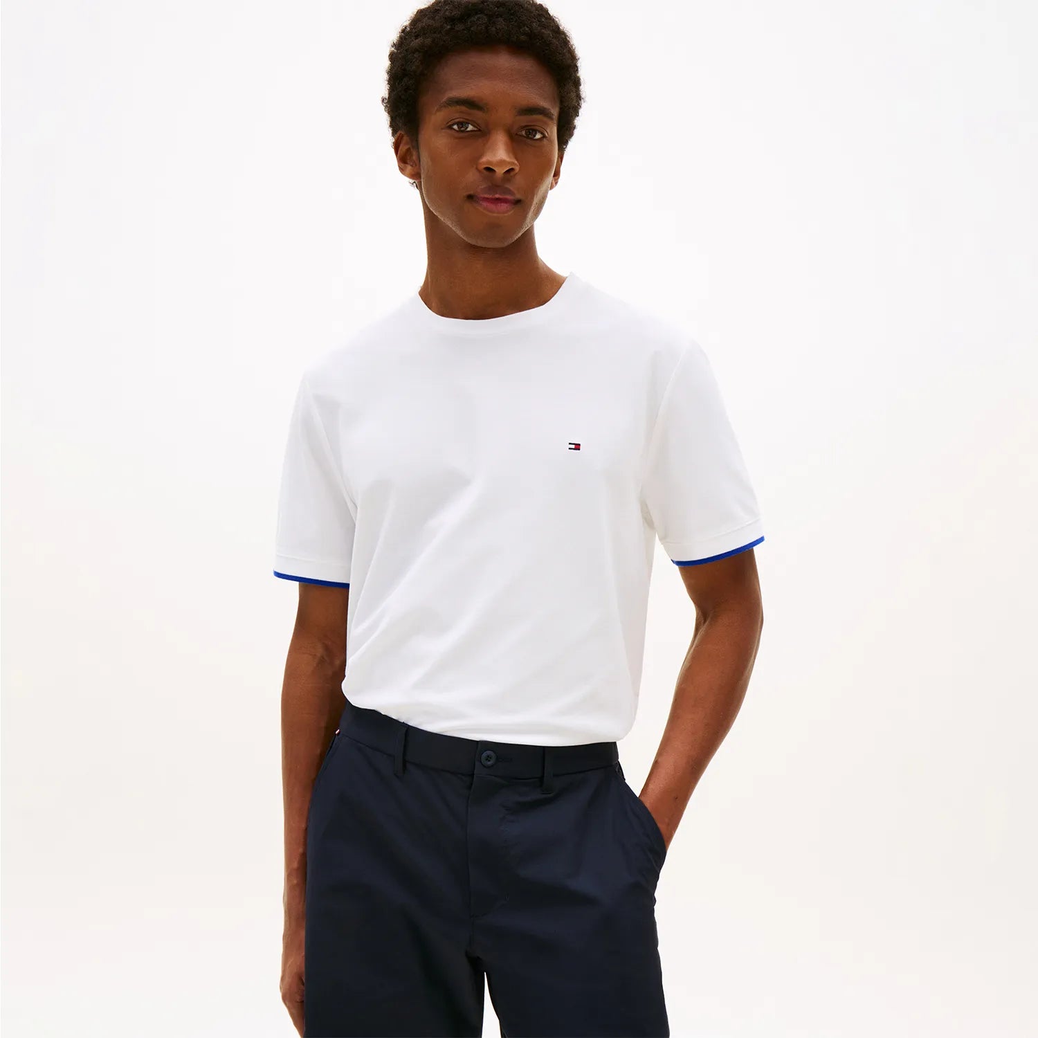 Classic Slim C-Neck T-Shirt  - White