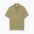 LC Fluid Ribbed Knit Polo Collar Sweater