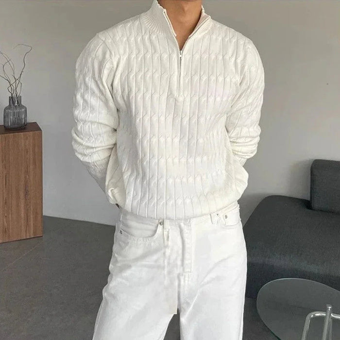 Zipped White Sweater