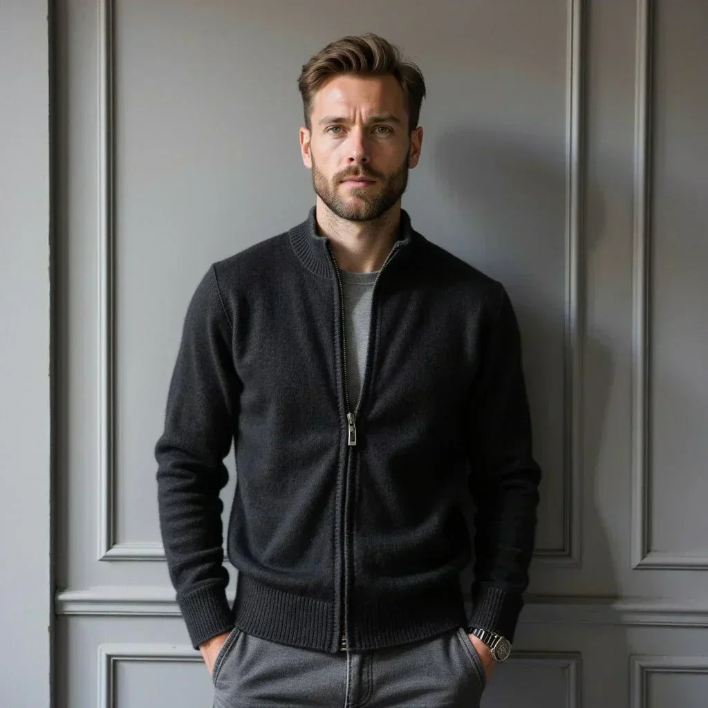 Old Money Pure Cashmere Zip Cardigan