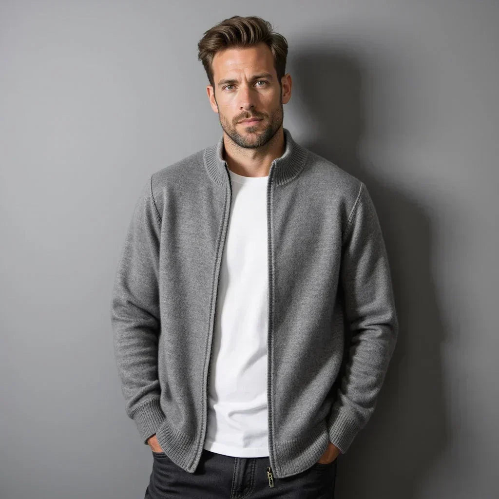 Old Money Pure Cashmere Zip Cardigan